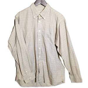 Burberry London Shirt Mens L Brown Plaid USA Made Preppy Heritage Cotton
